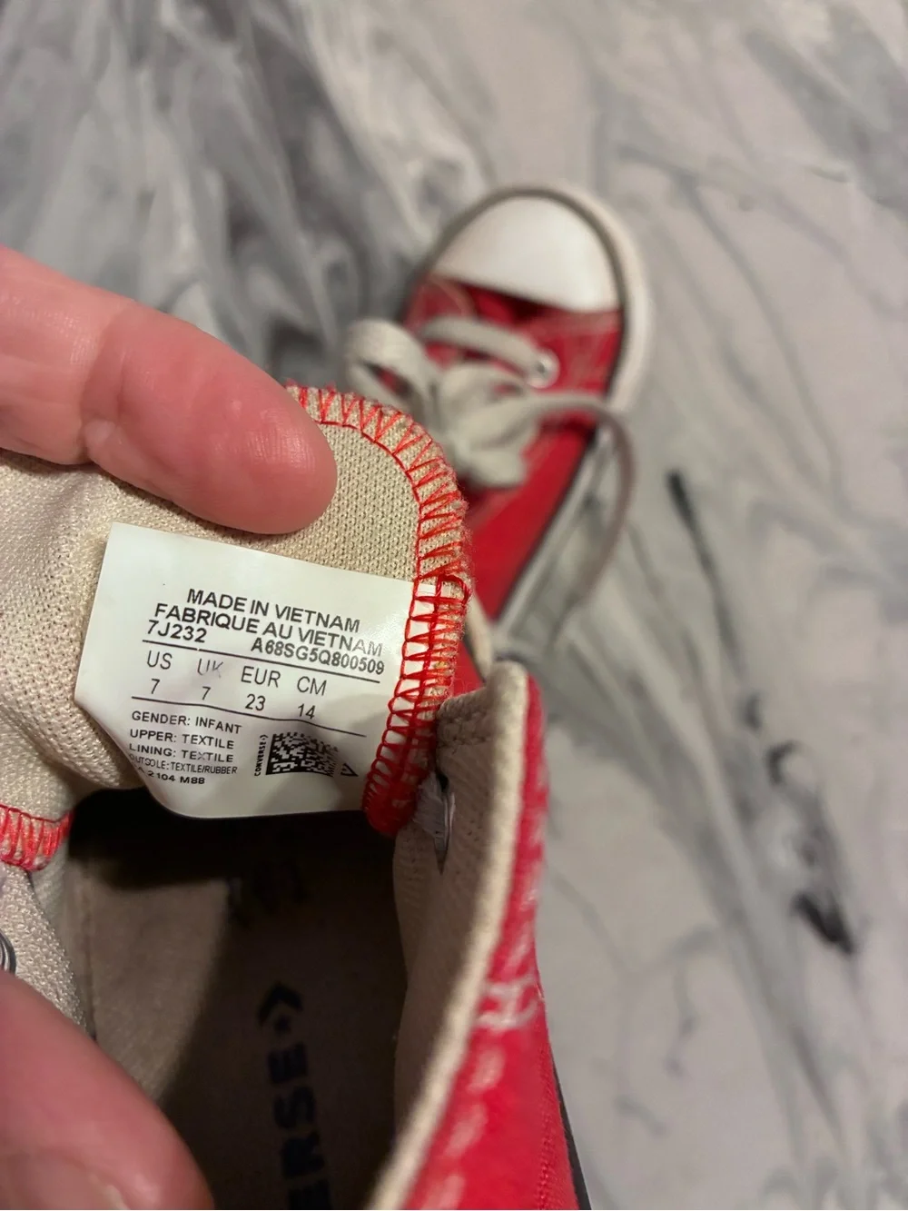 Kids Red Canvas High-Top Sneakers Chucks